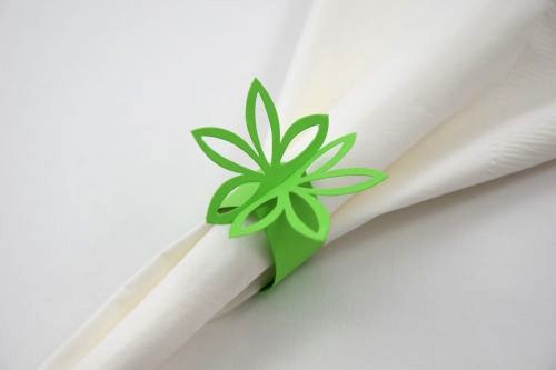 Bodille servietringe - lysegrøn blomst
